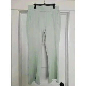 Peace Love World Womens Mint Green Slit Flared Pants Flat Front Pull-On Size M